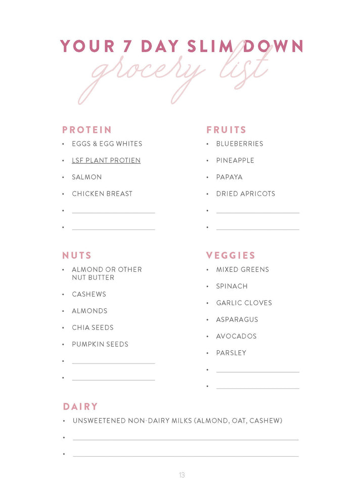 Slim Down Nutrition Plan