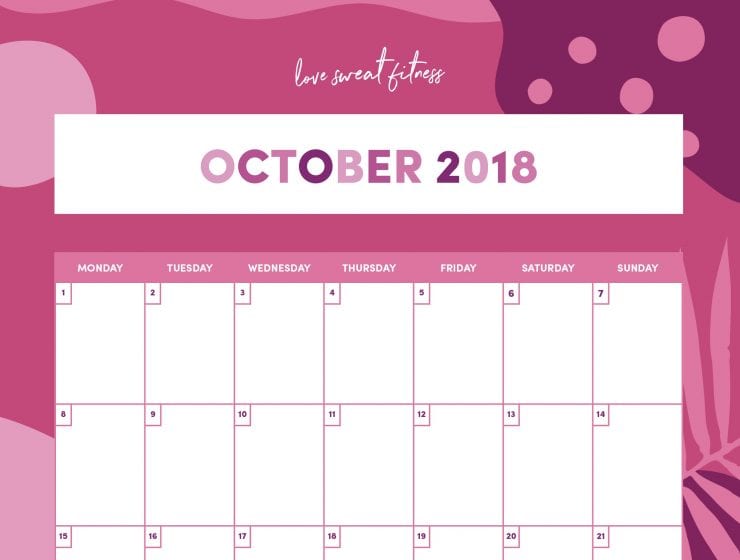 October Calendar Download